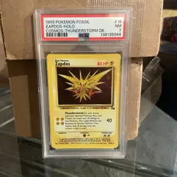 ZAPDOS 15/62 - COSMOS THUNDERSTORM DECK HOLO FOSSIL POKEMON - PSA 7 NEAR MINT - Image 1