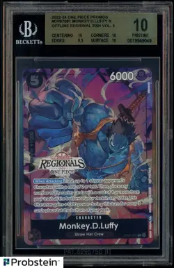 2024 ONE PIECE OFFLINE REGIONALS PACK 2024 VOL.3 #091 MONKEY D. LUFFY BGS 10 - Image 1