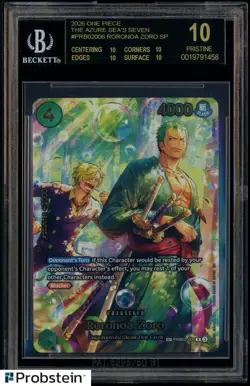 2026 One Piece The Azure Sea's Seven PRB02006 Roronoa Zoro SP BGS 10 BLACK LABEL - Image 1