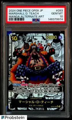 2024 One Piece OP09 Japanese #093 Marshall D. Teach Manga Alternate Art PSA 10 - Image 1