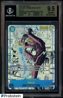 2025 One Piece The Best Premium Booster Vol.2 OP06119 Sanji Manga Art BGS 9.5 - Image 1
