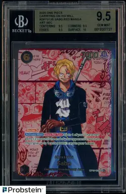 2025 One Piece Carrying on His Will EN OP13120 Sabo Red Manga BGS 9.5 GEM MINT - Image 1