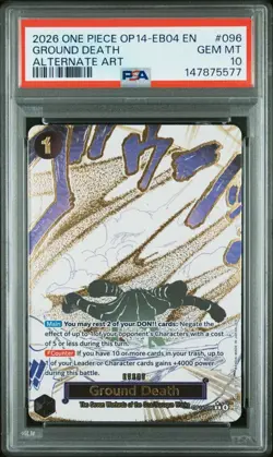 2026 One Piece OP14-EB04 Ground Death Alternate Art #096 PSA 10 - Image 1