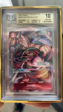 One Piece TCG Treasure Cup Usopp Top 16 Prize BGS 10 (POP 2) - Image 1