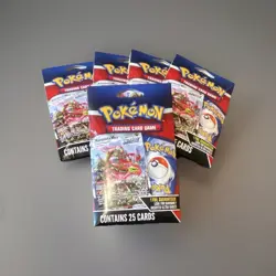 5 Pokemon Mystery Walmart Packs Foil Guaranteed 5 Packs x 25 Cards English - Image 1