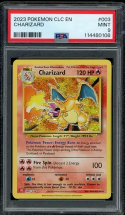 PSA 9 Charizard 003/034 Pokemon Classic Collection CLC 2023 Mint English Card - Image 1