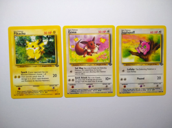 Vintage Pokemon Jungle Set - Pikachu, Eevee, & Jigglypuff - Exact Cards! - Image 1