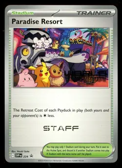 Pokemon Worlds 2025 STAFF Paradise Resort SVP 224 Anaheim Promo Card ERROR - Image 1