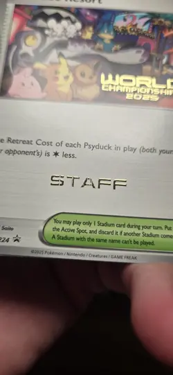 Pokemon Worlds 2025 STAFF Paradise Resort SVP 224 Anaheim Promo Card ERROR - Image 3