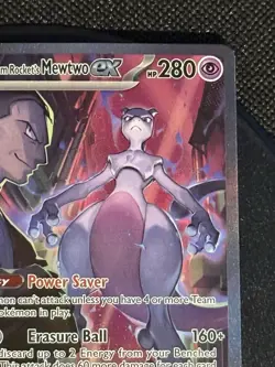 Team Rocket’s Mewtwo ex 231/182 SV10 Destined Rivals SIR Full Art Pokemon Card - Image 4