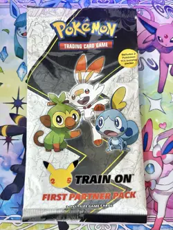 Pokemon TCG First Partner Pack (Galar) 3 Oversize Cards + 2 Booster Packs Sealed - Image 1