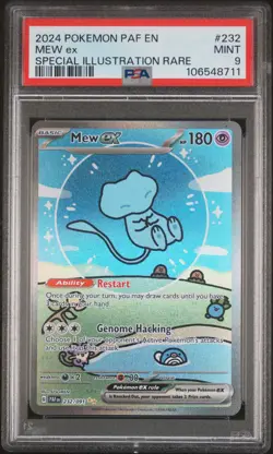 2024 POKEMON PAF EN-PALDEAN FATES SPECIAL ILLUSTRATION RARE #232 MEW EX PSA 9 - Image 1