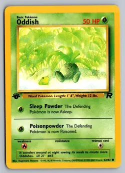 Pokemon Oddish Common 1st edition Team Rocket 63/82 LP - Image 1