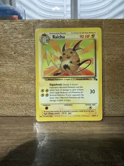 Pokemon Raichu Fossil Rare 29/62 1999 Card 90 HP - Image 1