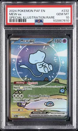 2024 POKEMON PAF EN-PALDEAN FATES SPECIAL ILLUSTRATION RARE #232 MEW EX PSA 10 - Image 1