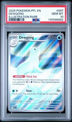 PSA 10 2025 POKEMON PFL EN-PHANTASMAL FLAMES | ILLUSTRATION RARE DEWGONG 097 - Image 1