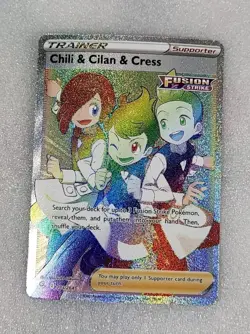 Chili & Cilan & Cress 273/264 NM/M SWSH Fusion Strike Rainbow Pokemon TCG - Image 1