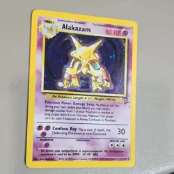 Pokemon TCG Alakazam Base Set 2 Holo Rare 80 HP Card 001/130 English - Image 1