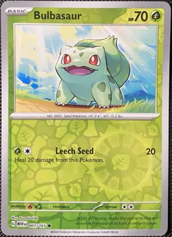 Bulbasaur 001/165 Sv: Scarlet & Violet 151 Reverse Holo - Pokemon Card - Image 1