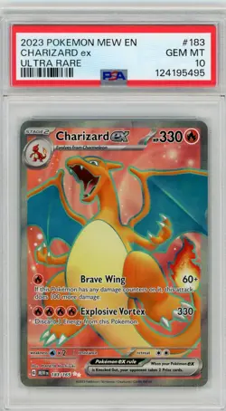 2023 Pokemon TCG Mew EN Ultra Rare #183 Charizard Ex PSA 10 GEM MINT - Image 1