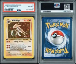 1999 POKEMON FOSSIL 1ST ED #9 KABUTOPS-HOLO PSA 8 *NEW CERT* - Image 3