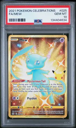 2021 POKEMON CELEBRATIONS #025 FULL ART/MEW PSA 10 - Image 1