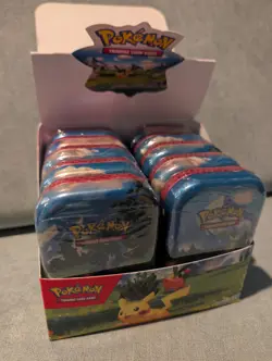 Pokemon Ascended Heroes Mini Tin Display 10 OPENED Booster Tins ONLY + Display - Image 1