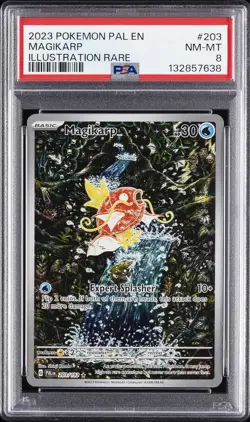2023 POKEMON PAL EN-PALDEA EVOLVED ILLUSTRATION RARE #203 MAGIKARP PSA 8 - Image 1