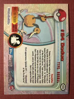 2000 Topps Pokemon TV Animation Edition Series 2 - Doduo #84 Blue Topps Logo - Image 2