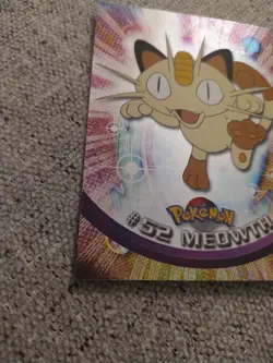 Meowth 52 Pokemon Topps Series 1 TV Animation Edition Blue Logo Holo NM/VLP - Image 5
