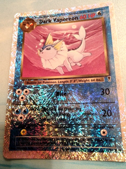 Rare 2002 Pokemon Dark Vaporeon Legendary Collection Reverse Holo 9/110 - Image 1