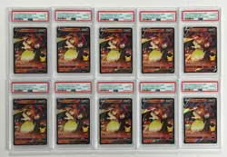 Investor Lot (10) 2021 Pokemon SWSH BSP Celebrations Lance's Charizard V PSA 10 - Image 1
