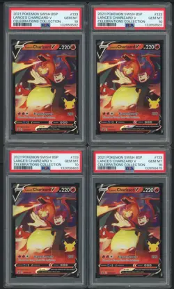 Investor Lot (10) 2021 Pokemon SWSH BSP Celebrations Lance's Charizard V PSA 10 - Image 3
