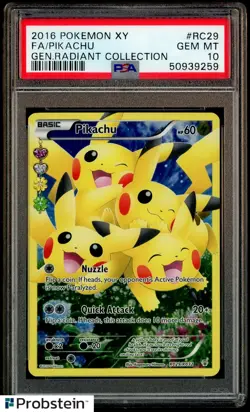 2016 Pokemon XY Generations Radiant Collection #RC29 FA Pikachu PSA 10 GEM MINT - Image 1