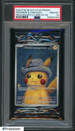 Pokemon Pikachu with Grey Felt hat Van Gogh 085 Graded Sealed Promo PSA 10 - Image 1