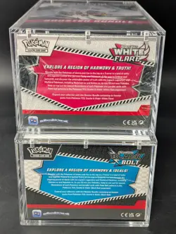 2x Pokemon SV10.5 Black Bolt White Flare Sealed Booster Bundle Display W/Acrylic - Image 3