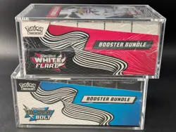 2x Pokemon SV10.5 Black Bolt White Flare Sealed Booster Bundle Display W/Acrylic - Image 4