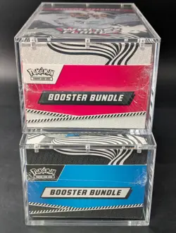 2x Pokemon SV10.5 Black Bolt White Flare Sealed Booster Bundle Display W/Acrylic - Image 5