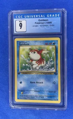CGC 9 MINT Goldeen 1999 Jungle 1st Edition 53/64 Pokemon Card - Image 1