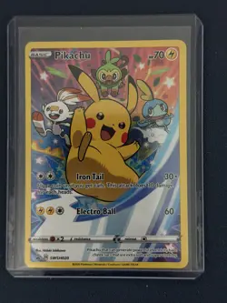 Pikachu SWSH020 Black Star Promo Holo Card Near Mint Condition - Image 1