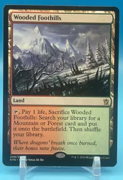 Wizards Magic: The Gathering Wooded Foothills Rare Land Khans of Tarkir Regular - Image 1
