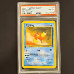 Pokemon 2000 Team Rocket Magikarp 1st Edition PSA 8 47/82 English - Image 1