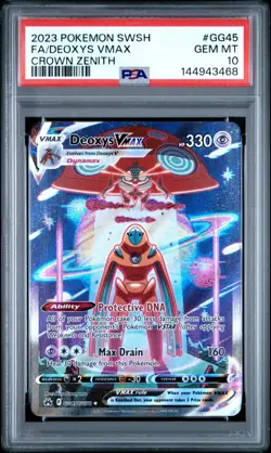 2023 Pokemon SWSH Crown Zenith Deoxys VMAX Full Art #GG45 PSA 10 - Image 1