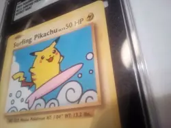 2016 Pokemon Evolutions SURFING PIKACHU 111/108 SECRET RARE SGC 8 NM-MT - Image 2