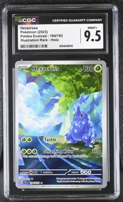 POKEMON HERACROSS 194/193 SV02 PALDEA EVOLVED ILLUSTRATION RARE HOLO PSA CGC 9.5 - Image 1