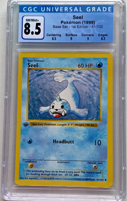 1999 Pokemon TCG 1st Edition Shadowless Base Set SEEL 41/102 CGC 8.5 NM/Mint - Image 1