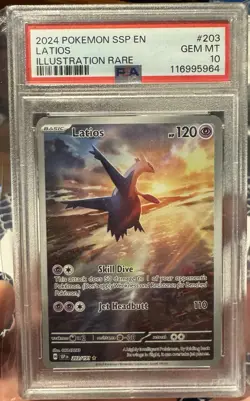 2024 POKEMON SSP EN-SURGING SPARKS ILLUSTRATION RARE #203 LATIOS PSA 10 - Image 1
