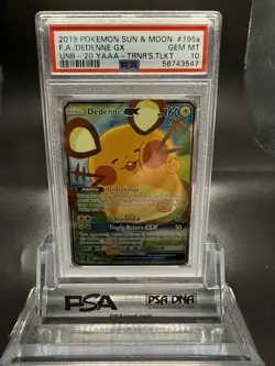 Pokemon Dedenne GX 195A/214 Alternate Art Promo Full Art Holo PSA 10 - Image 1