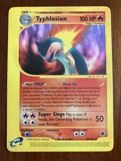 Pokemon E-Reader Expedition #65/165 non-holo TYPHLOSION - Never Played! - Image 1