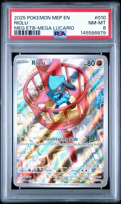 PSA 8 2025 POKEMON MEP BLACK STAR PROMO MEGA EVOLUTION ELITE TRAINER BOX-MEGA - Image 1